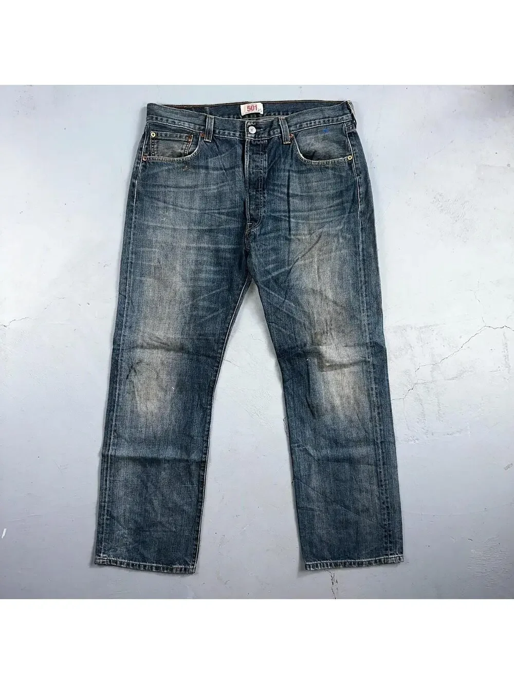 Levis 501 Vintage Y2K XX Straight Leg Jeans Blue Med Wash 36x30 Act 35x29